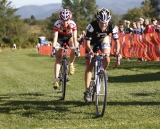 Anthony leads Bruno-Roy home for third. Green Mountain  2010 NECCS Opener at Catamount Cycling Center © Laura Kozlowski